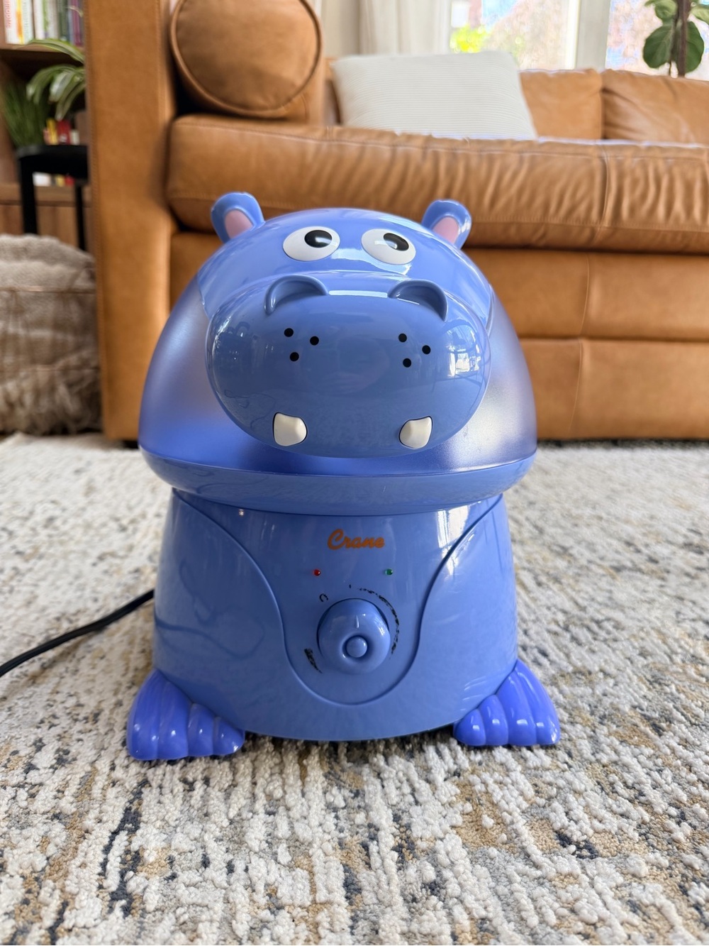 Crane Adorable Hippo 1-Gallon Ultrasonic Cool Mist Humidifier – Blue | EE-8245